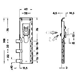 CAMAR Schrankaufhänger 816, rechts (innen), mit Winkel, Stahl verzinkt