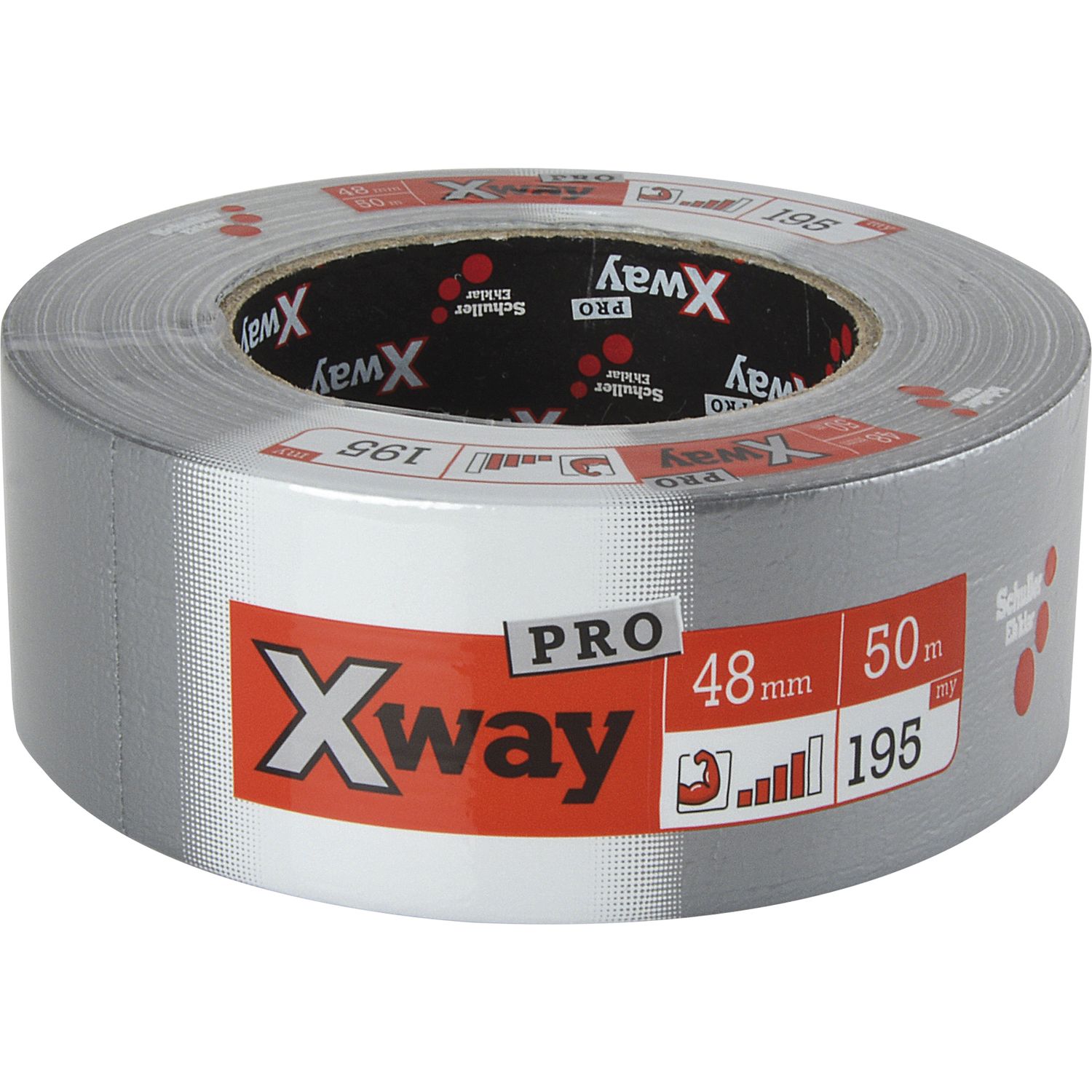 SCHULLER X-Way PRO Gewebeband, Profi 48mm x 50m silber