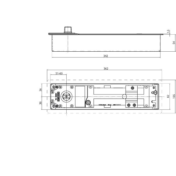 GEZE Bodentürschließer TS 550 NV, EN 36, Feststellung, 80165°