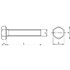 Set Viti Testa Esagonale Acciaio Inox A2 M10x10mm &ndash; Bulloni Filettati DIN 933