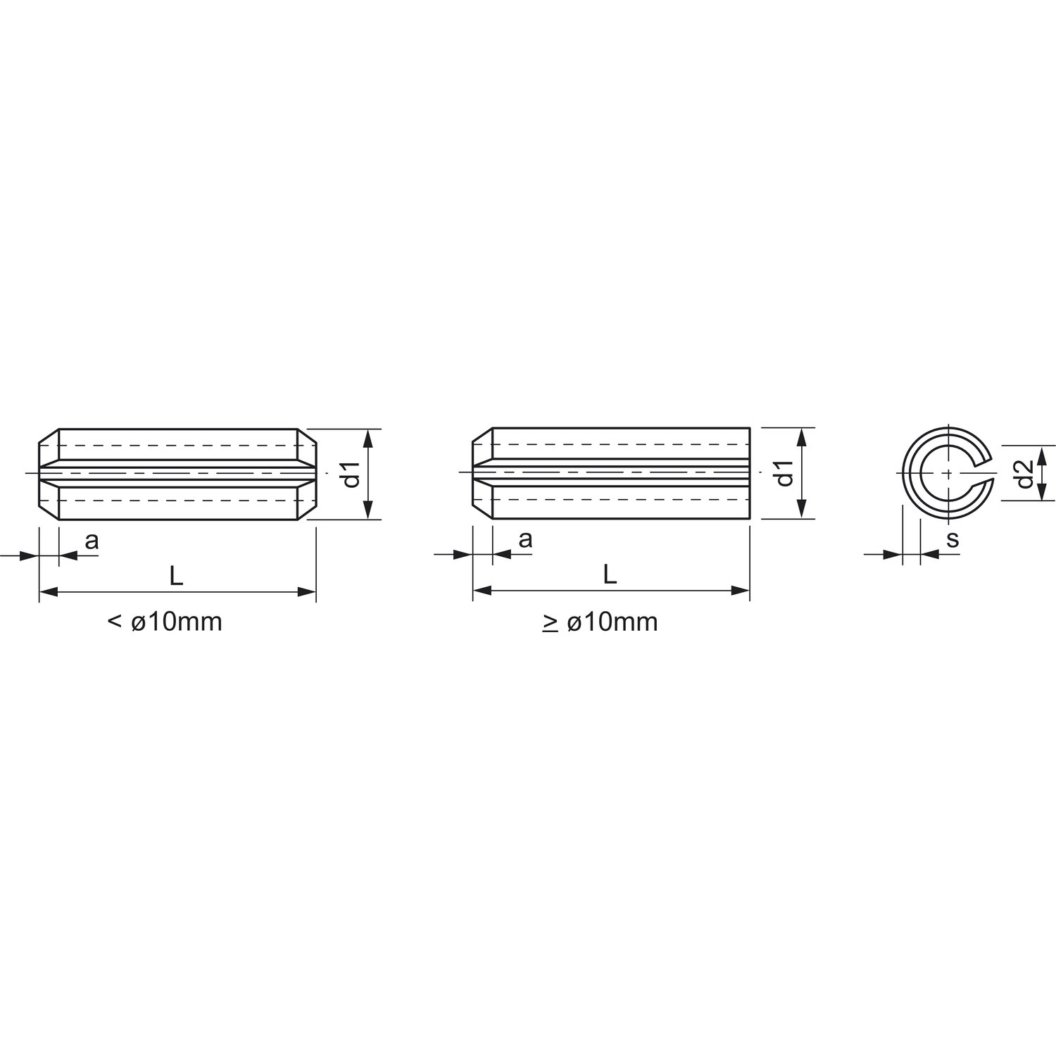 DIN 1481 / ISO 8752 Federstahl Spannstifte schwere Ausführung, blank,  1,5x14 - 1000 Stück, Schrauben