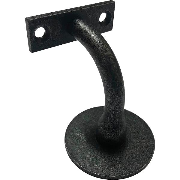Handlaufträger rund mit Stockschraube,Wandabstand 78mm, schwarz