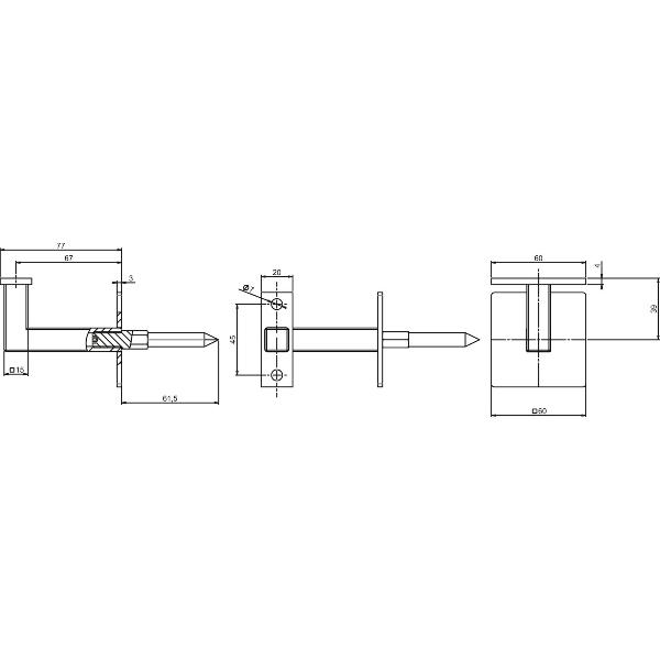 Handlaufträger mit Schraubbefestigung,Wandabstand 78 mm,schwarz