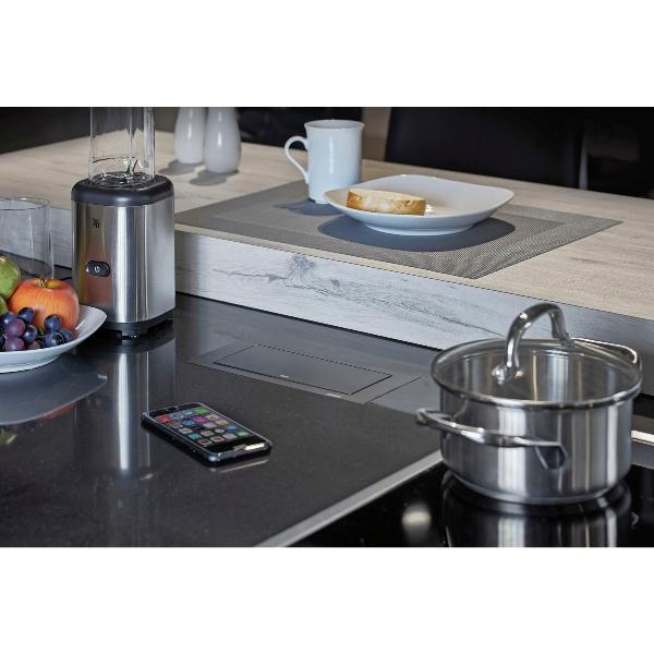 Prese Elettriche Con USB EVOline - 2 Prese Schuko + 1 USB | Design Ribaltabile, Nero Opaco - Foto 6