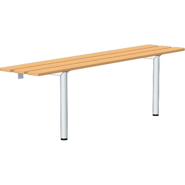Sitzbank wandbefestigt ohne Schuhablage , Länge 1000 mm, Alu natur eloxiert