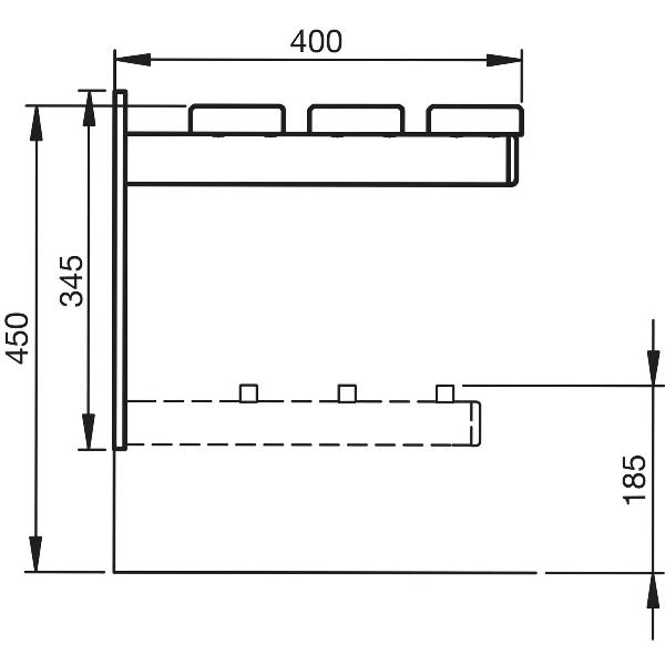 Sitzbank wandhängend mit Schuhablage , Länge 1500 mm, Alu natur eloxiert