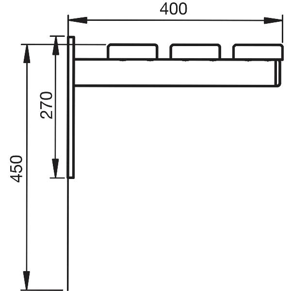 Sitzbank wandhängend ohne Schuhablage , Länge 1000 mm, Alu natur eloxiert