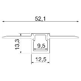 Trockenbauprofil mit opaler Abdeckung für LED-Bänder 3000 mm Alu weiß