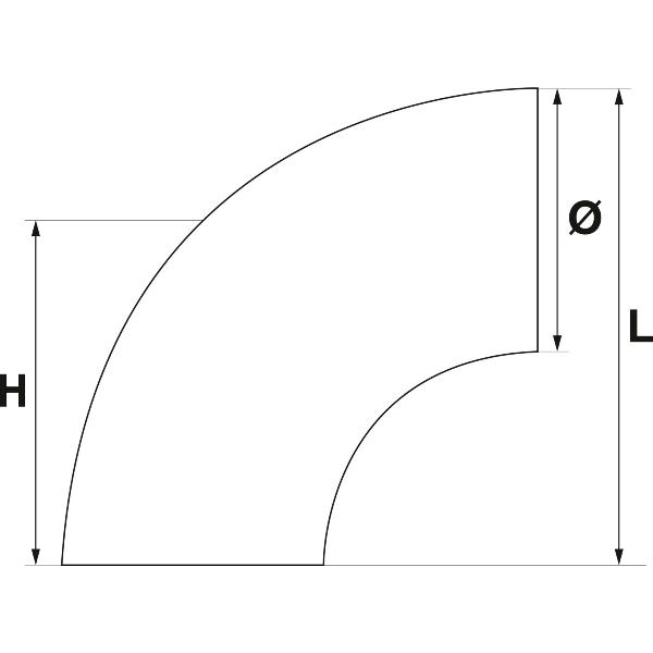 Cot 90° ECONOMY pentru teava ø 42,4x2,0mm, inox slefuit V2A