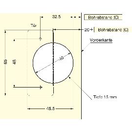 LAMP® Schwerlast Möbelscharnier 95°, Eckanschlag, mit Feder, Schrauben