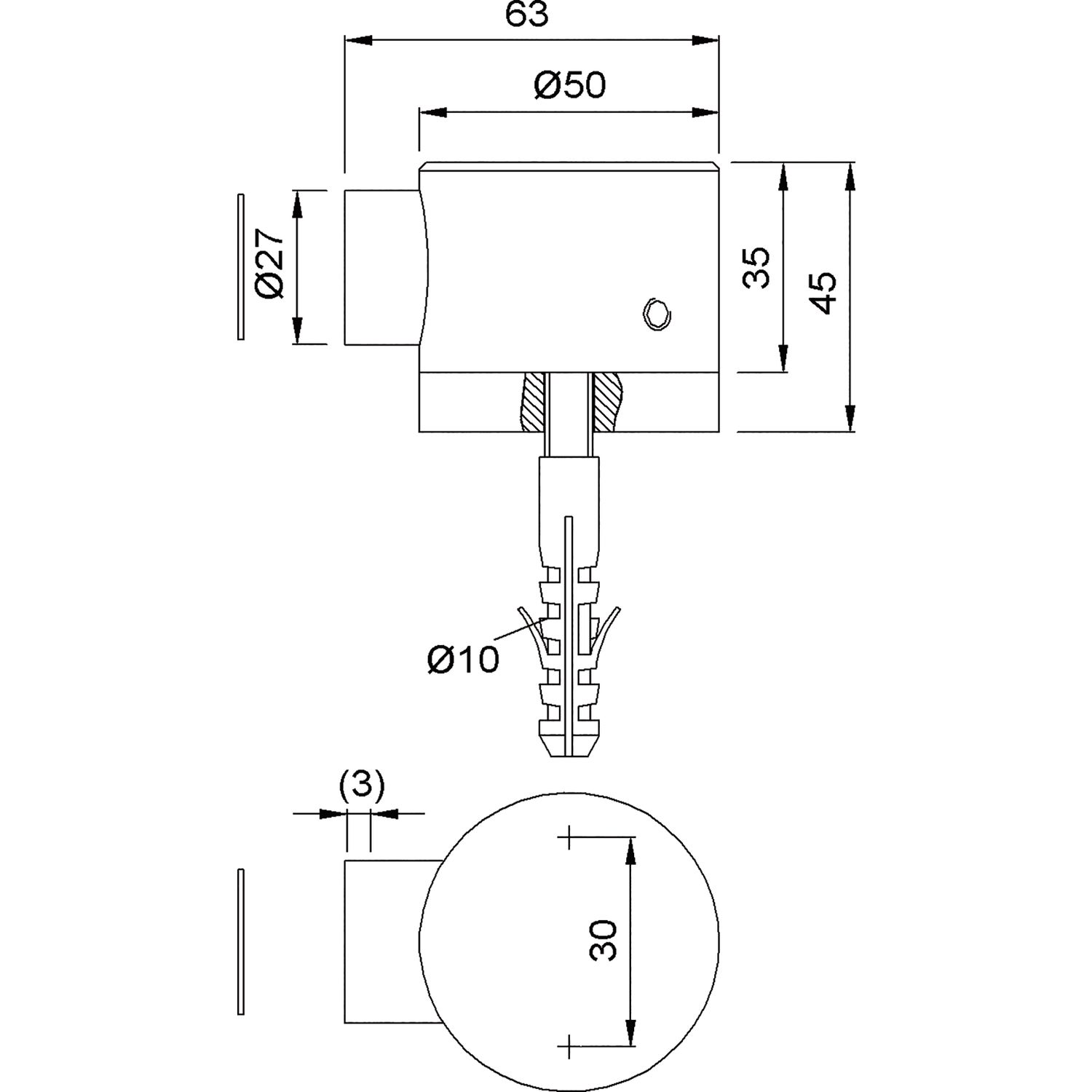 Türhalter/Türfeststeller 1015 mit Magnet ø 50 mm, Edelstahl matt