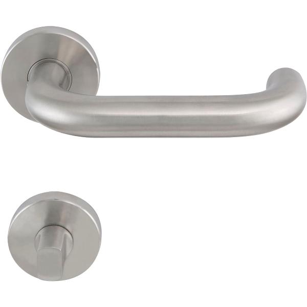 Drückergarnitur NEW YORK - Edelstahl WC Rosette Für Innentüren