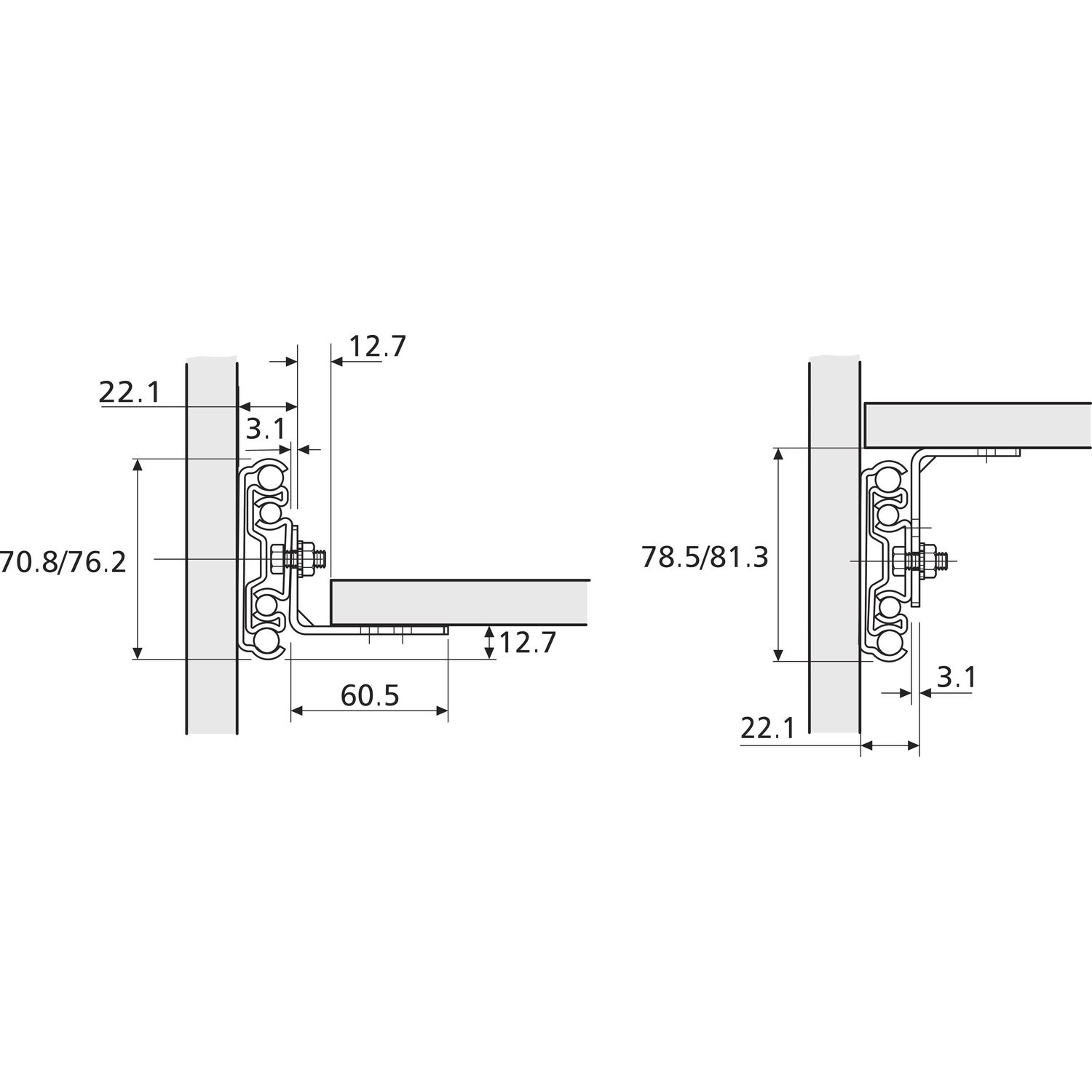 Stahl verzinkt Länge 711 mm ACCURIDE 634XX Winkelsatz 