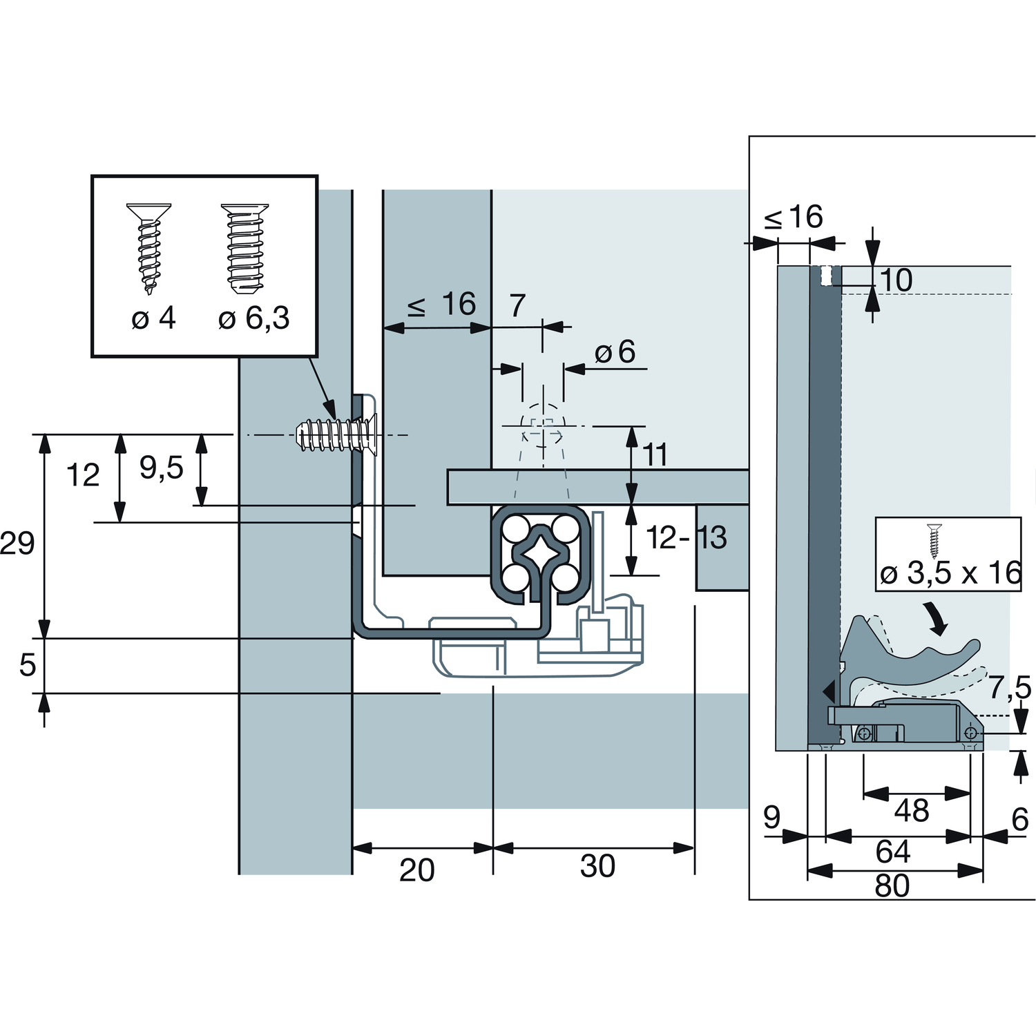 Схема hettich quadro