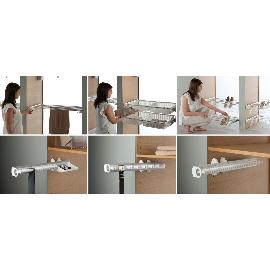 Portacravatte Estraibile SOTECH - Per Guardaroba, Argento/Nero, 450mm - Tiene Fino A 30 Cravatte - Foto 4