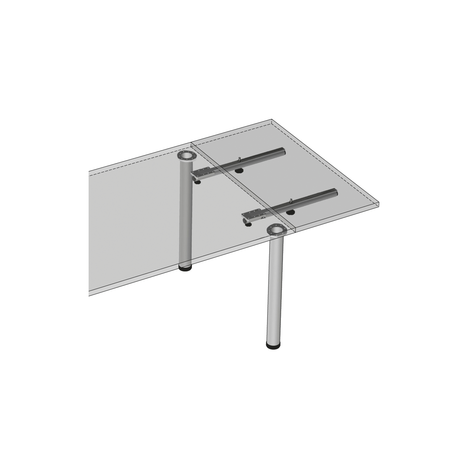 Prolunga piano tavolo Tiver, alluminio cromo anodizzato