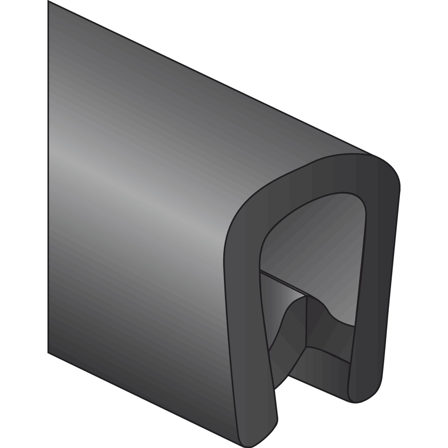 Kantenschutzprofil 9,5x6,5mm Rolle 50 m, Kunststoff schwarz