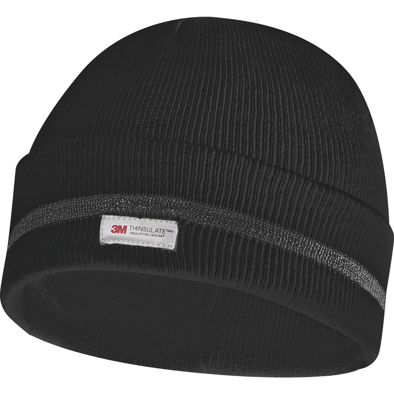 GEBOL Strick Haube - Mütze schwarz mit Reflektionsstreifen, Thinsulate  Futter