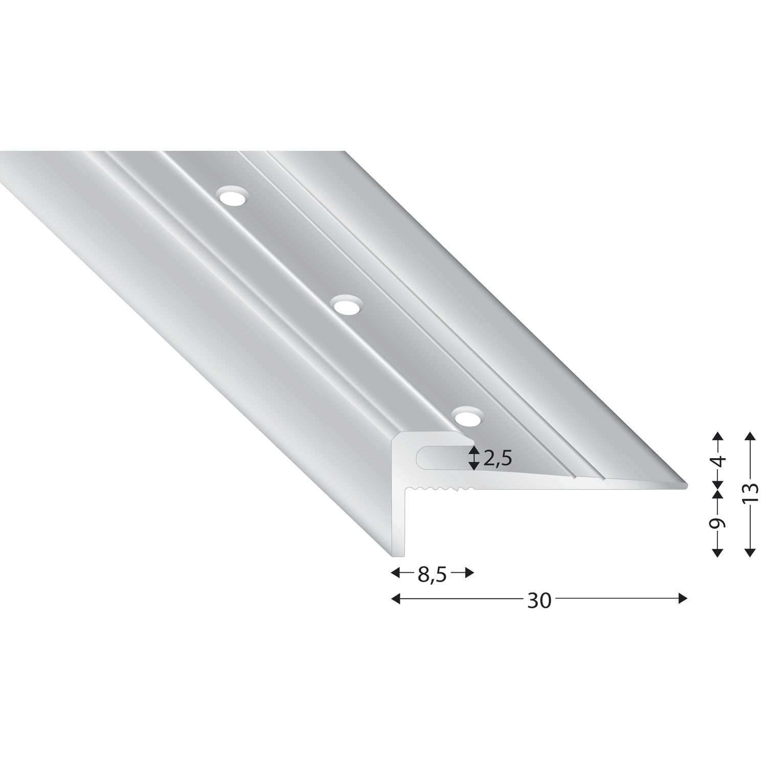 K GELE Treppenkantenprofil Alu Silber Eloxiert 2 5 Mm 2700 Mm