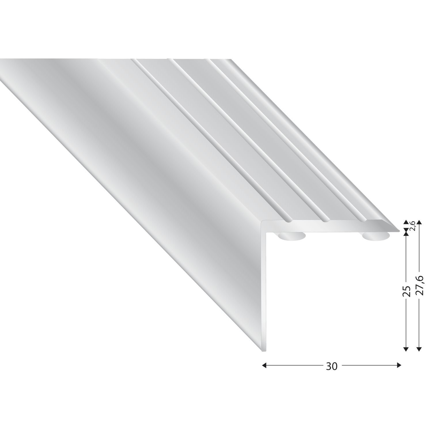KÜGELE Winkelprofil Alu silber, selbstklebend, 30 x 25 mm, 2700 mm
