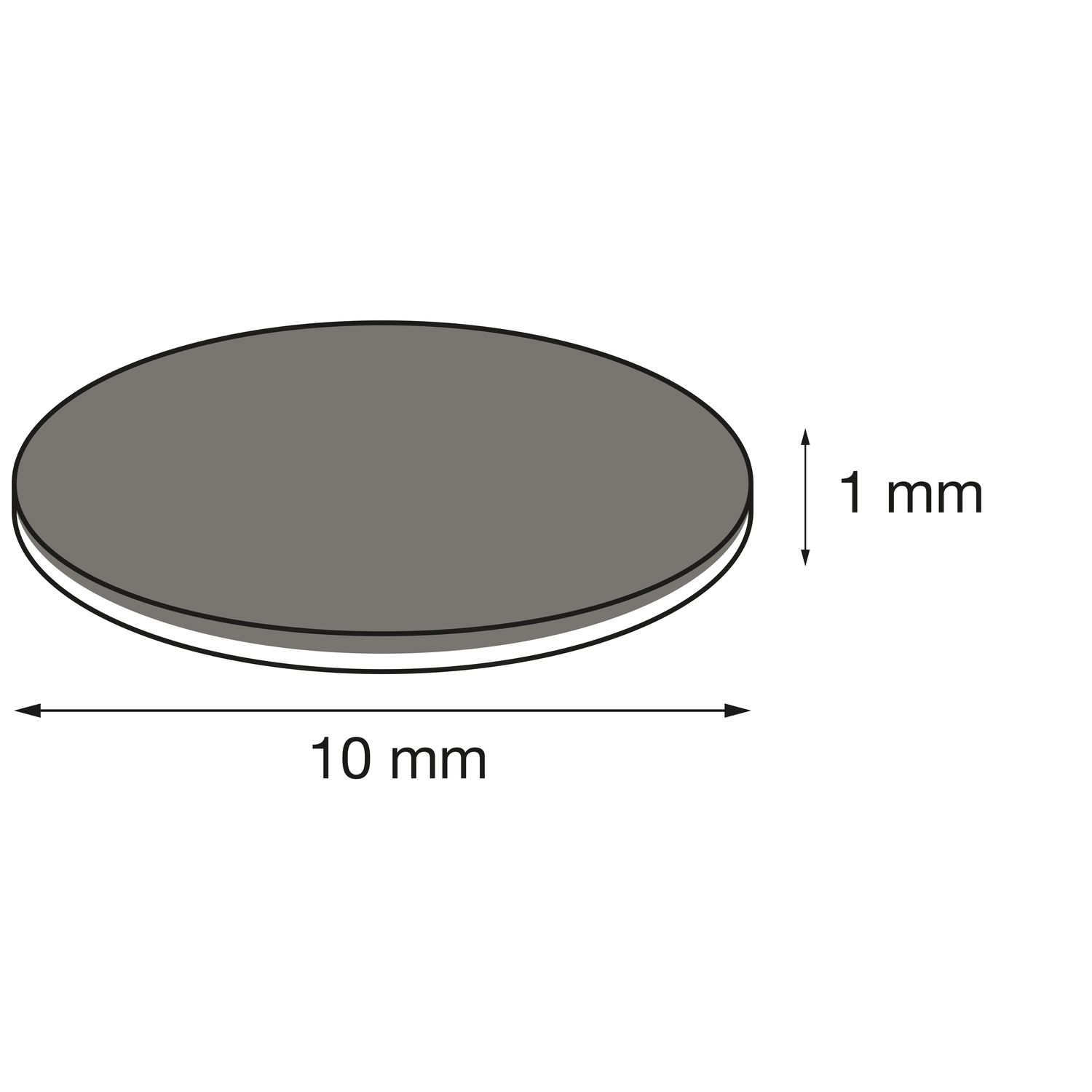 Scheibenmagnet selbstklebend Ø 10 mm