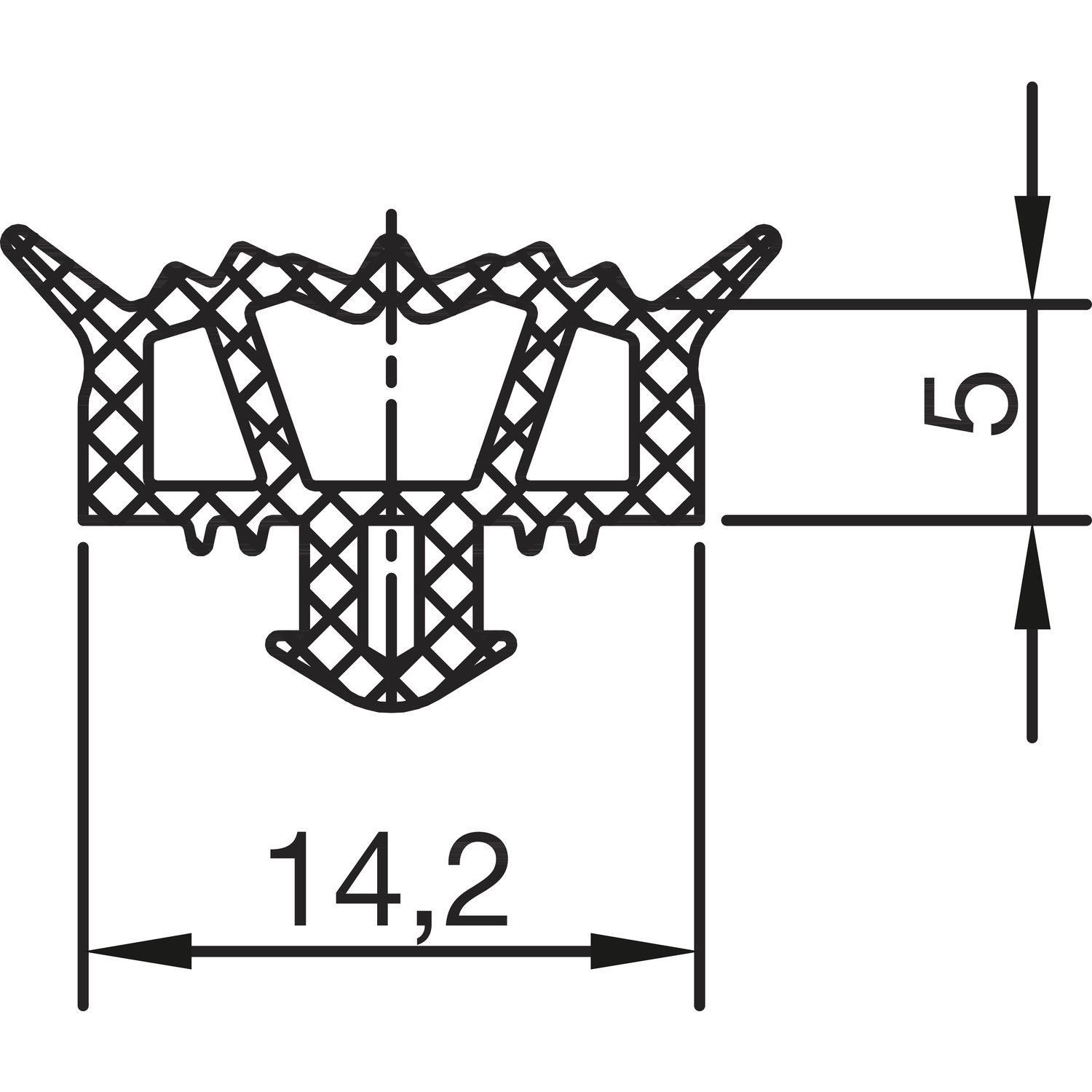 RS PRO Türdichtung, Typ , EPDM, Schwarz, B. 10mm, H. 7,5 mm, L