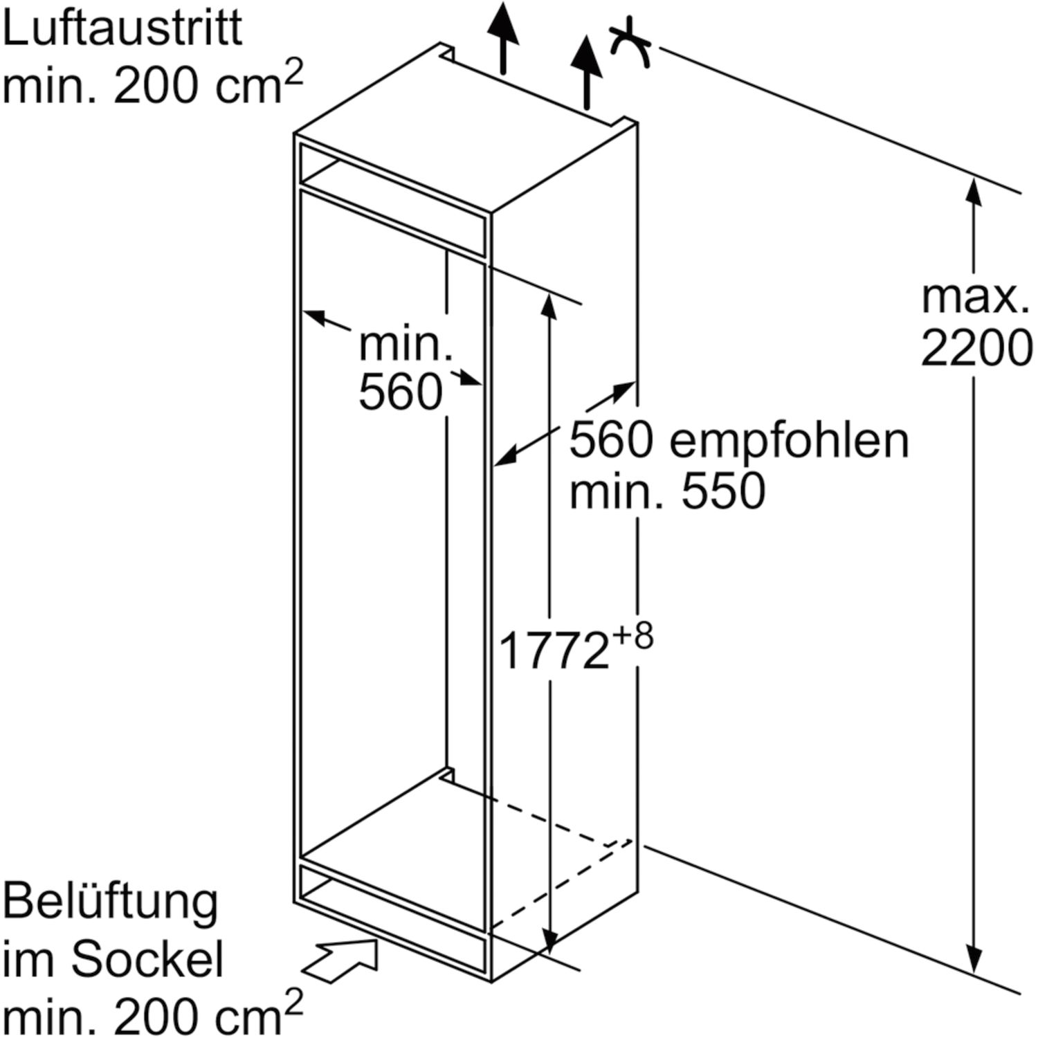 Siemens Einbau Kuhl Gefrierkombination Ki86vvf30 Integrierbar 1780 Mm