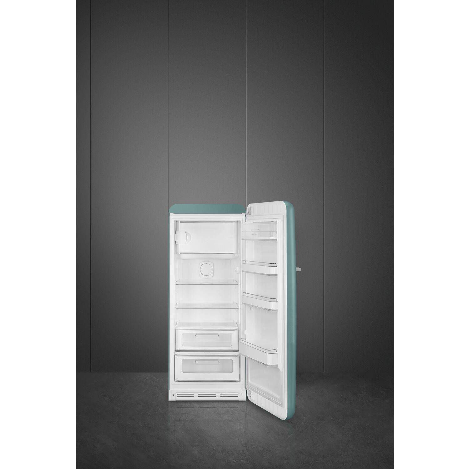 SMEG Retro Stand-Kühlschrank FAB28RDEG5 Green matt, Rechtsanschlag