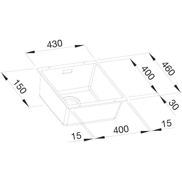 BLANCO Unterbau-Spüle Subline 400-U, anthrazit