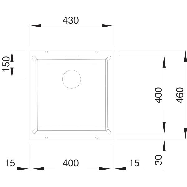 BLANCO Unterbau-Spüle Subline 400-U, anthrazit