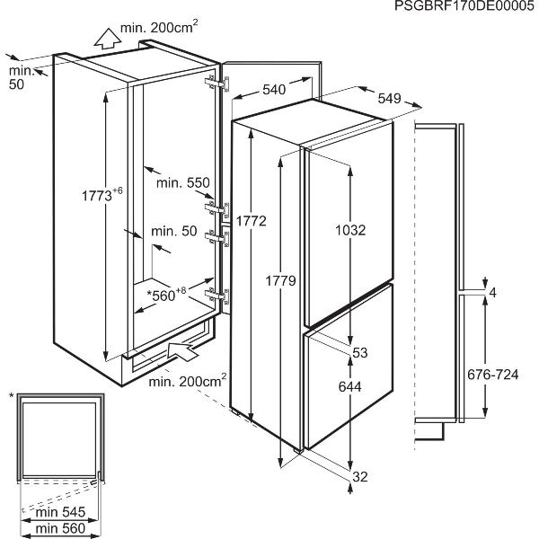 AEG Einbau-Kühl-Gefrierkombination SCB41811LS, 1780 mm