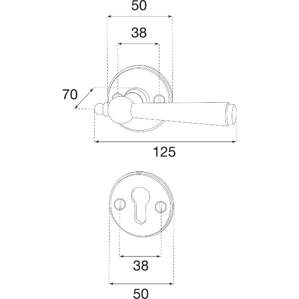 SH-Drückerhalbgarnitur GRAZ - verzinkt schwarz passiviert