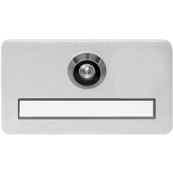 Edelstahl Namensschild Briefkasten GRUNDMANN FH Namensschild M.Türgucker, 120x70x6, Linse 170°,TS 28-45,Messing Pol Namensschild Für Briefkasten