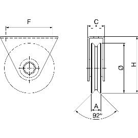 MAGT Schiebetorrolle, 2PCS Golden V-Nut-Radschienenschiene für industrielle Maschinenschiebetüren