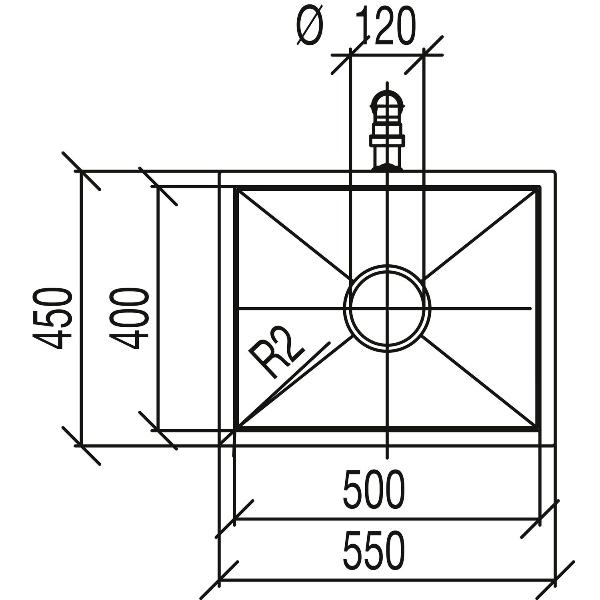 DORNBRACHT Unterbau-Spüle 38.500.002.71, schwarz matt