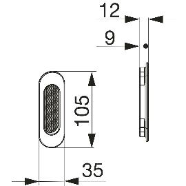 Slika artikla za MACO HS ukopna ručkica Unity 105x35mm, dubina upuštanja 9mm, nehr. čelik četkani