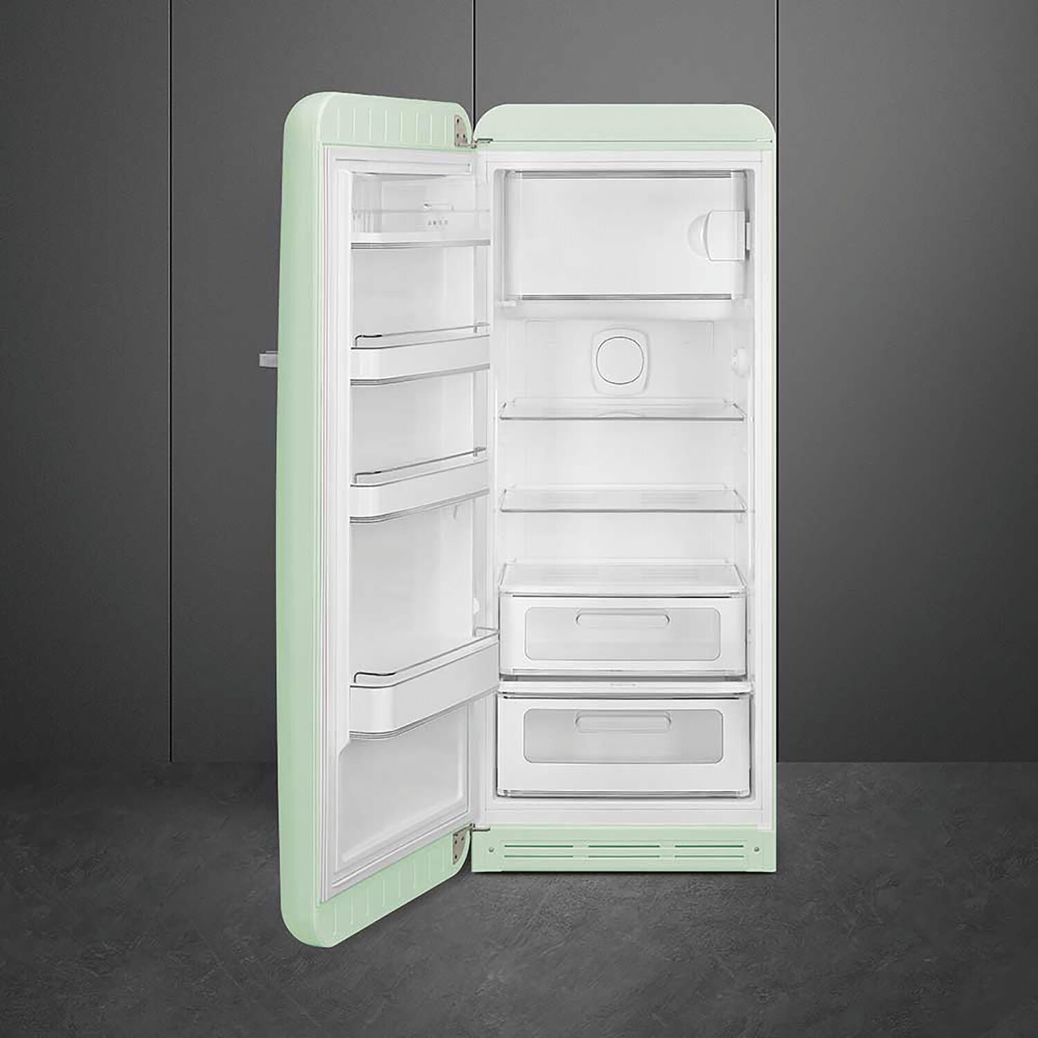 SMEG Retro Stand-Kühlschrank FAB28LPG5 Pastellgrün, Linksanschlag
