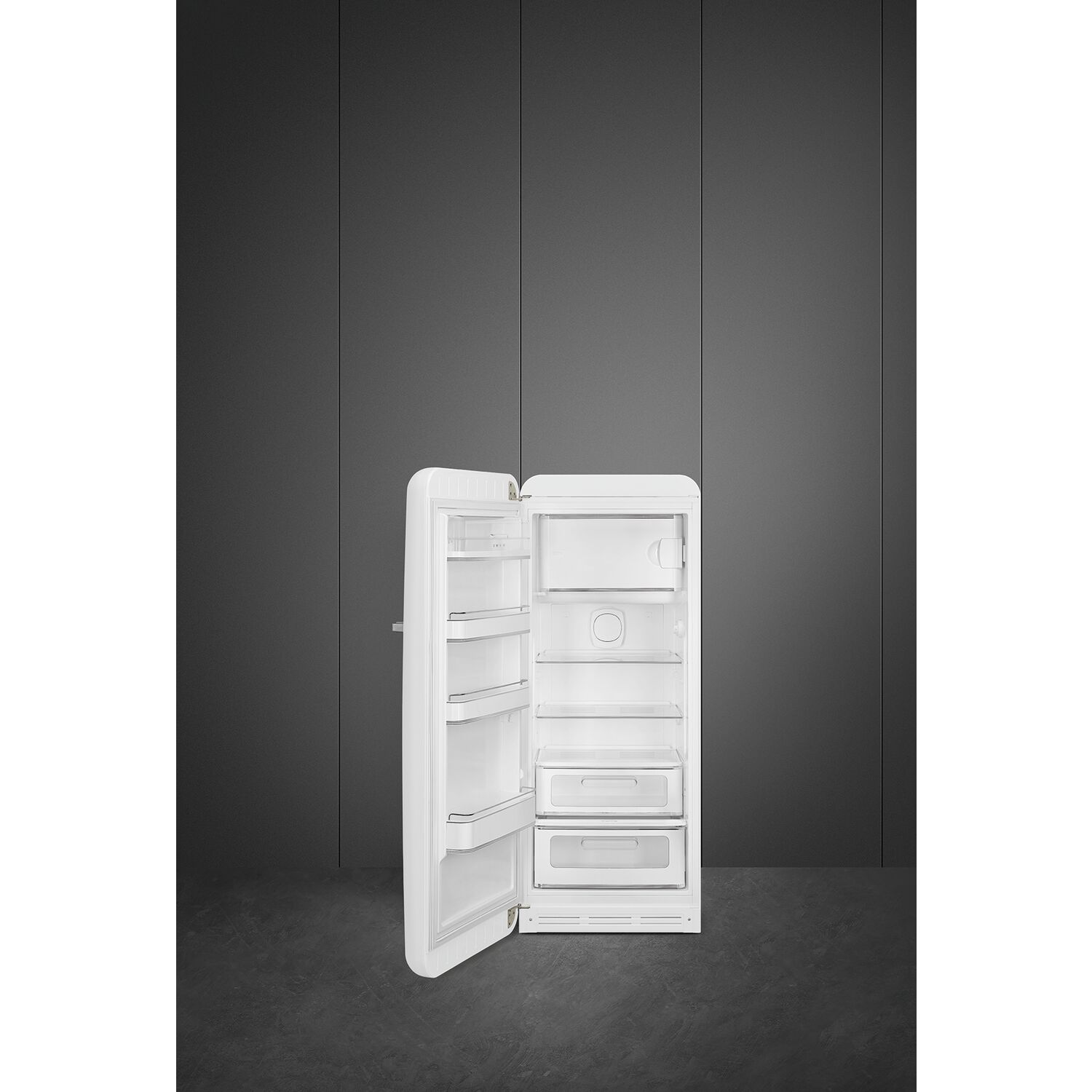 SMEG Retro Stand-Kühlschrank FAB28LWH5 Weiß Linksanschlag