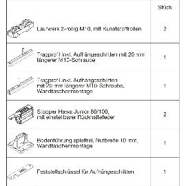 Artikelbild für HAWA Junior 100/B-Pocket Beschlagset Holz 2 Fangstopper Standard Schraube +20 mm