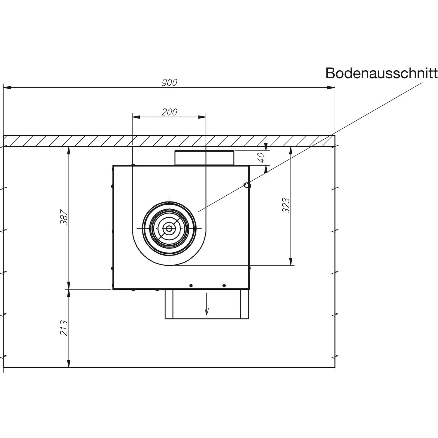 CONCEPT SWISS Muldenlüfter;-Set Concept iO-H mit Motor und Luftkanal