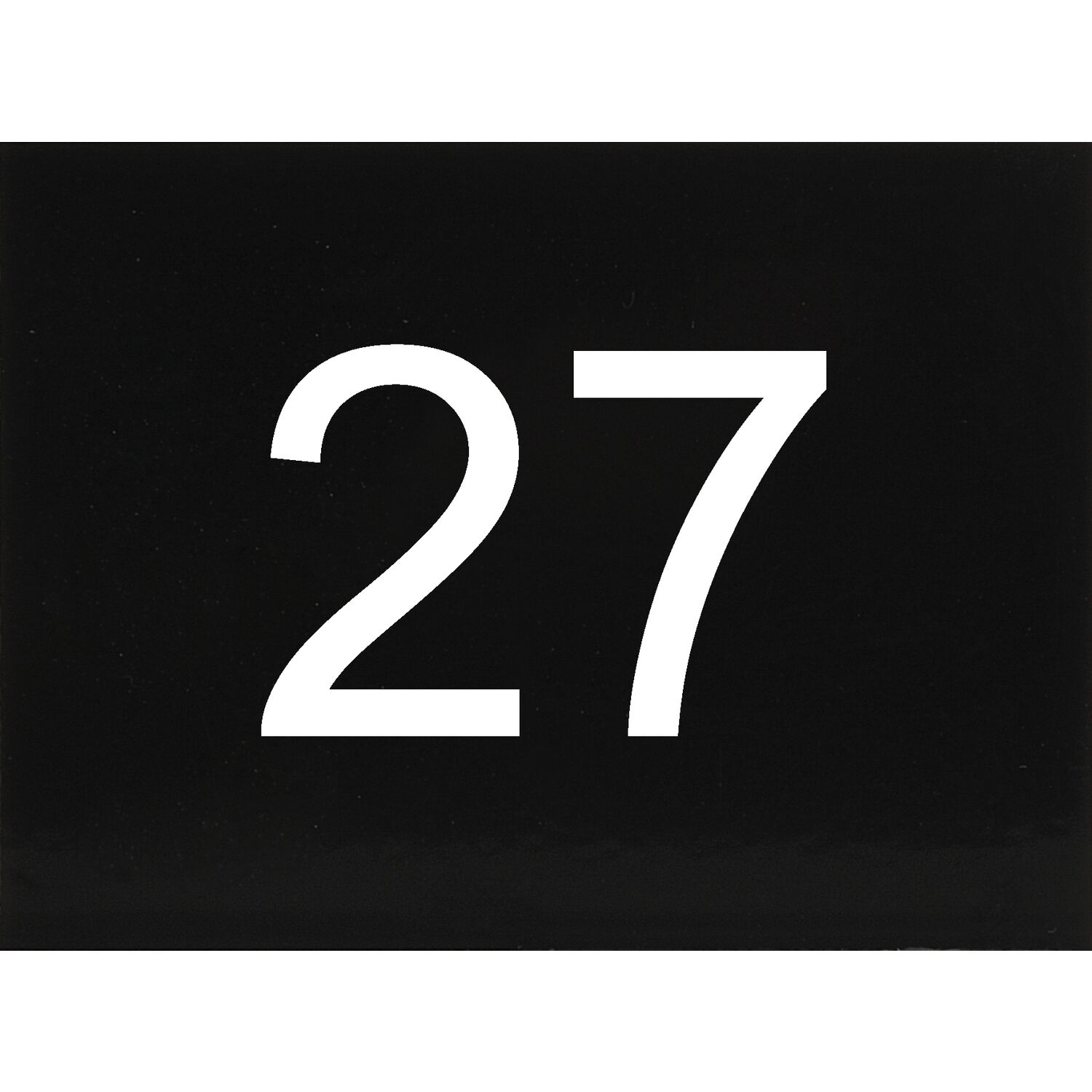 Nummernschild selbstklebend, 40 x 30 mm, Type 27, Kunststoff schwarz  glänzend