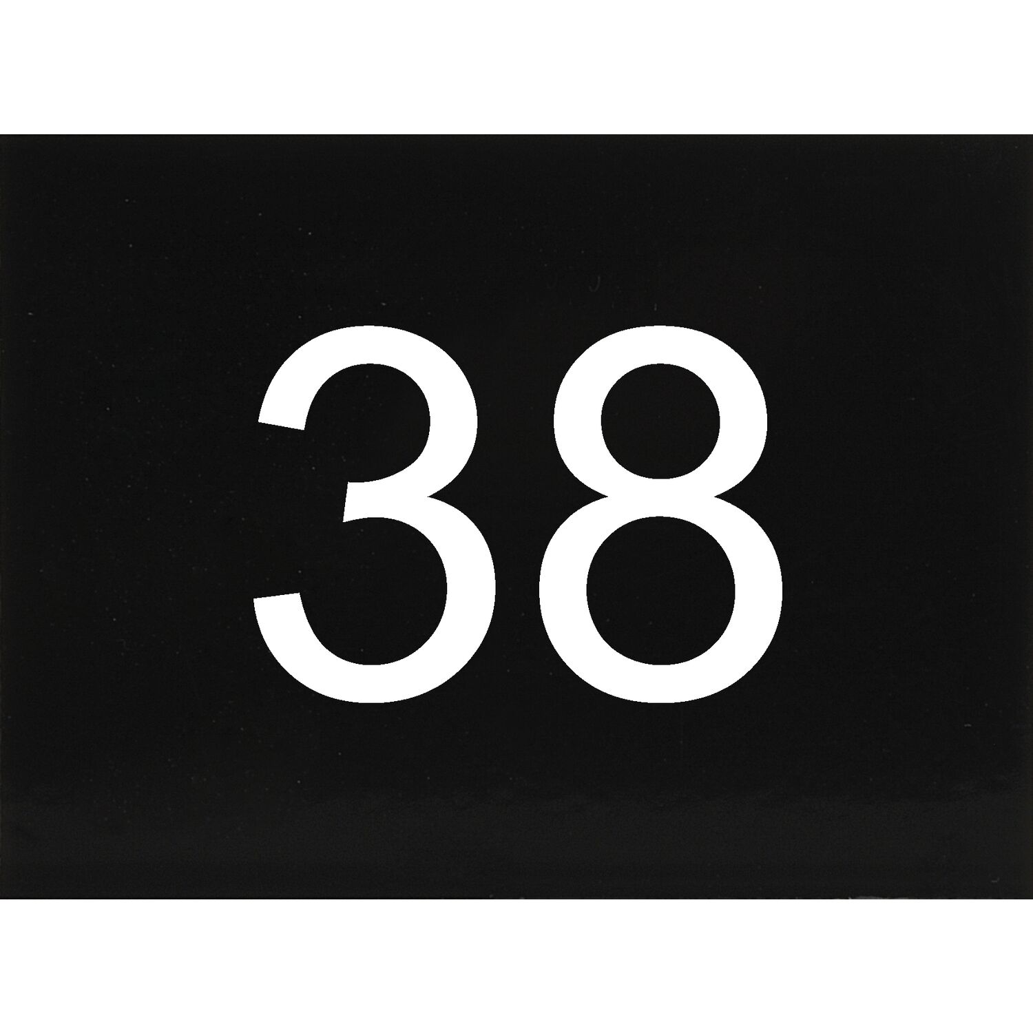 Nummernschild selbstklebend, 40 x 30 mm, Type 38, Kunststoff schwarz  glänzend