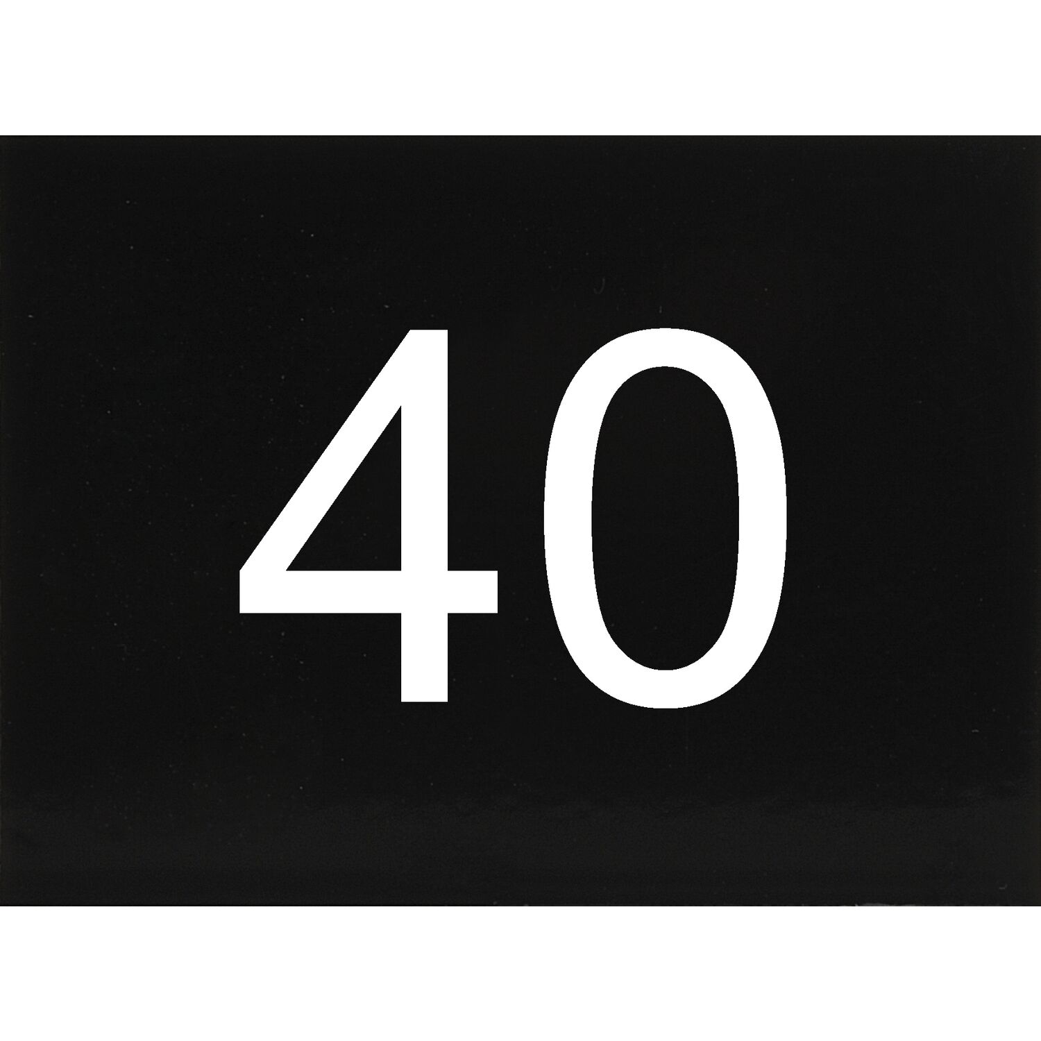 Nummernschild selbstklebend, 40 x 30 mm, Type 40, Kunststoff schwarz  glänzend