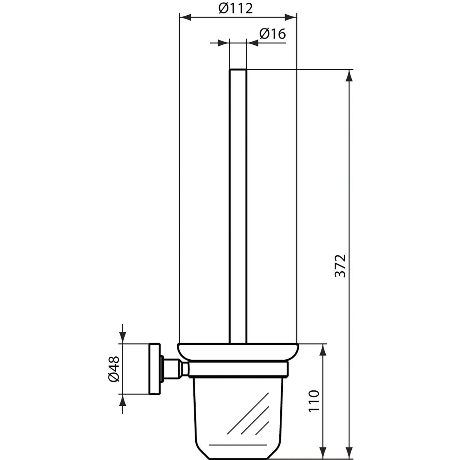 SOLIDO Guarnitura spazzolino WC IOM A9119XG, nero opaco