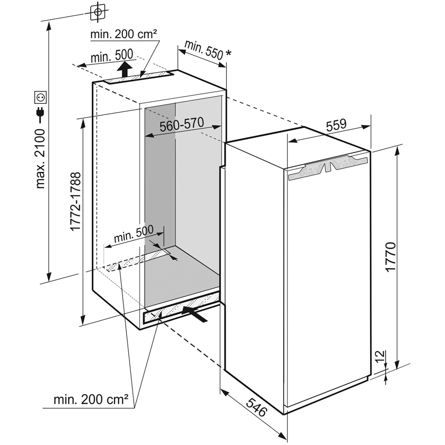 Einbau-Kühlschrank IRBci 5170, 1780 mm LIEBHERR