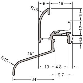 Obrázek produktu pro GUTMANN rámová okapnice Neckar 22/34 F-TXL, 6000 mm, hliník tmavý bronz elox