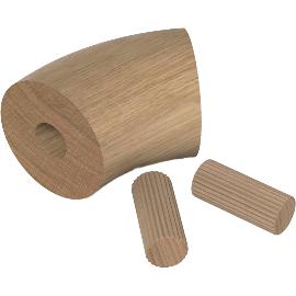 Obrázok pre Drevené držadlo zábradlia – modul. konštr. systém, oblúk držadla 45°, lak. dub