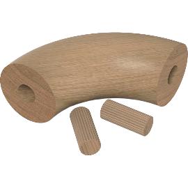 Obrázok pre Drevené držadlo zábradlia – modul. konštr. systém, oblúk držadla 90°, lak. dub