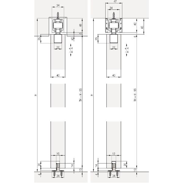 HAWAJunior 80/B garnitura okova za drvo, bez vodilice