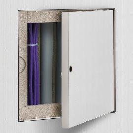 Imagine produs pentru Usa de vizitare UPMANN FireStar,inchidere patrata,200x200mm,otel alb RAL9016